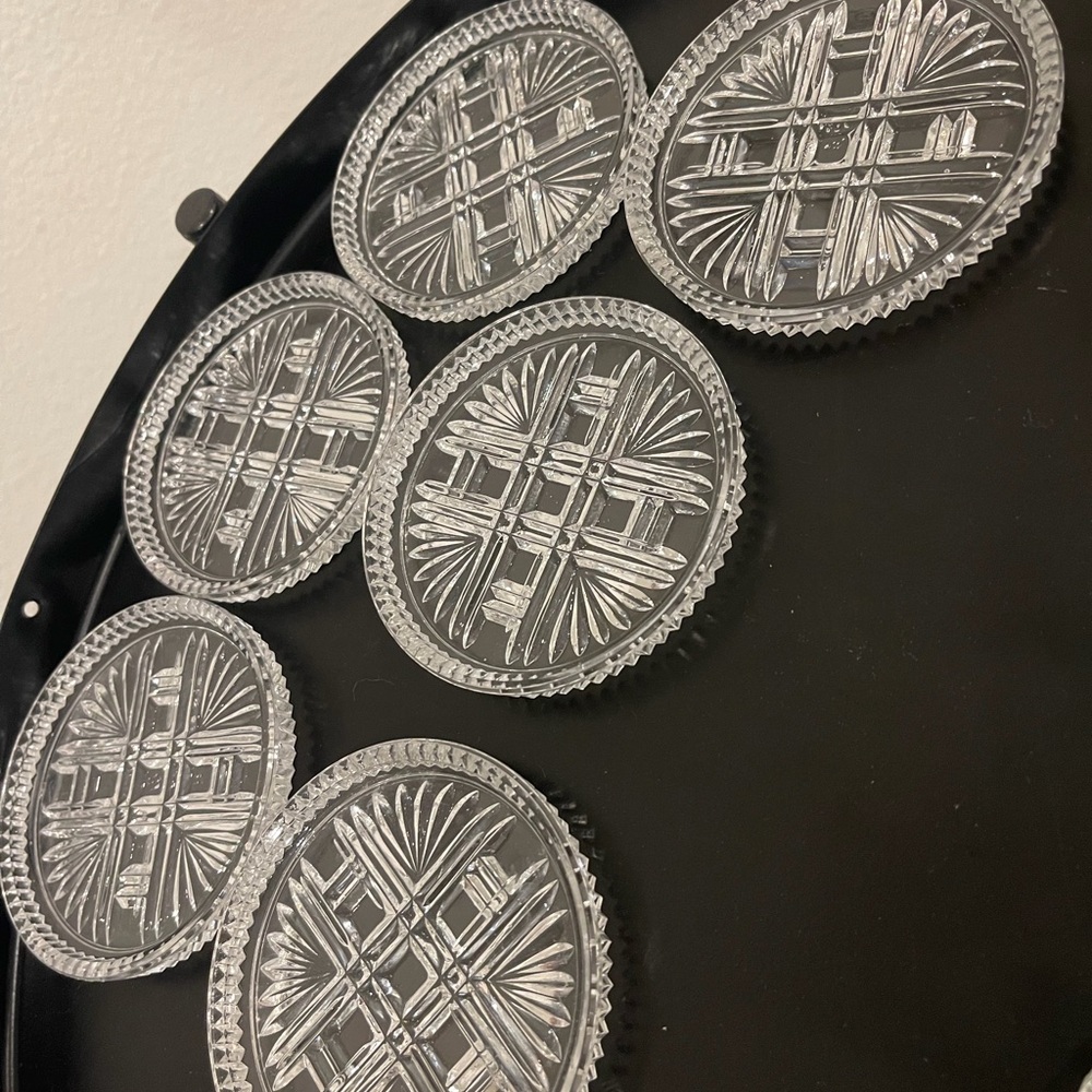 Set of 6 Clear Glass Coasters